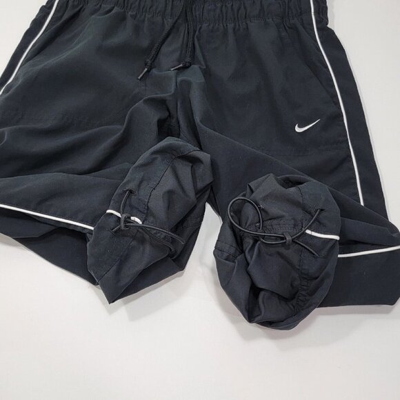 Nike Womens Capri Cropped Running Pants Size Medium Black White Gym Jogging - Picture 5 of 13